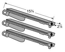 BBQ Grill Burner Cast Iron for Turbo, Aussie, and Sams And Other Grills 23301 3 Pack